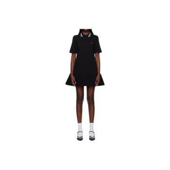 WE11DONE Short Sleeved Dress Women's Black