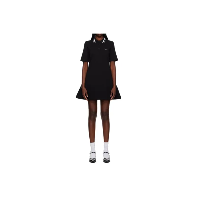 WE11DONE Short Sleeved Dress Women's Black-0