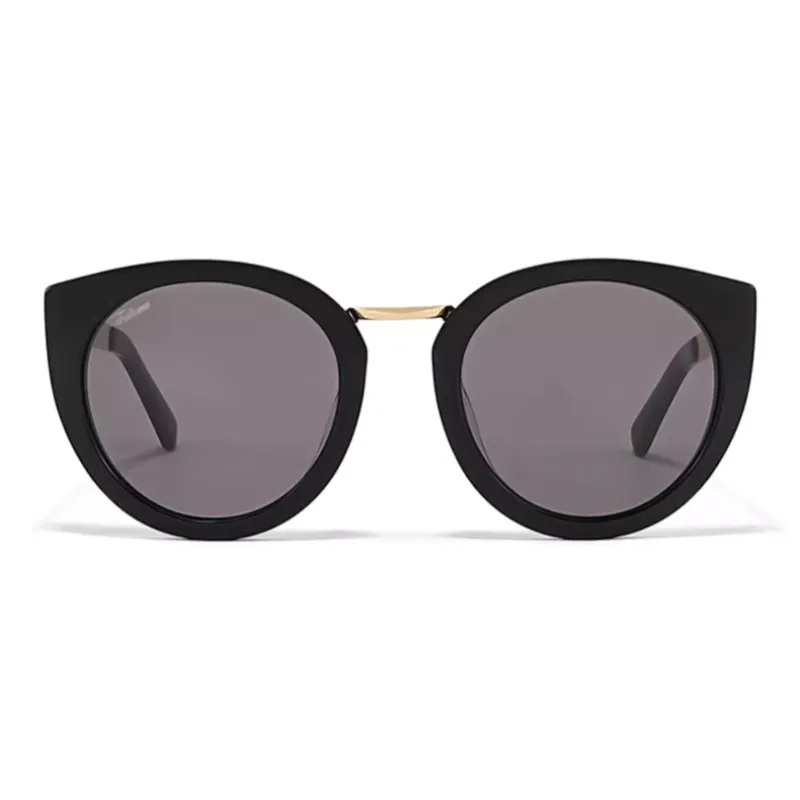 Fakeme Plate And Metal Irregular Shape Sunglasses Unisex Black-1