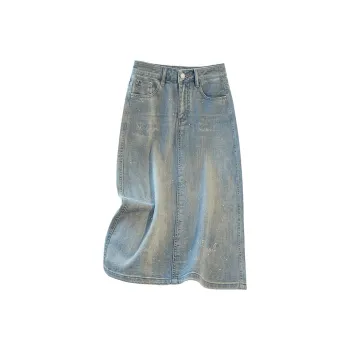 Cypress House Denim Long Skirt Women's Light Blue
