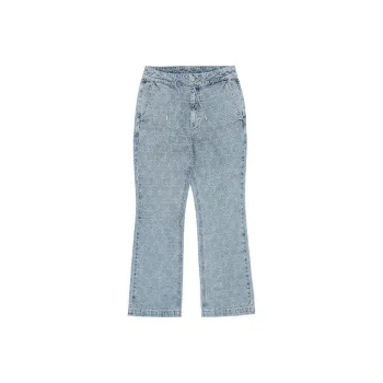 LI NING 1990 Classic Collection Jeans Women's Light Gray Blue