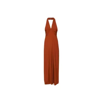 SEMICOUTURE Halterneck Crepe Maxi Dress