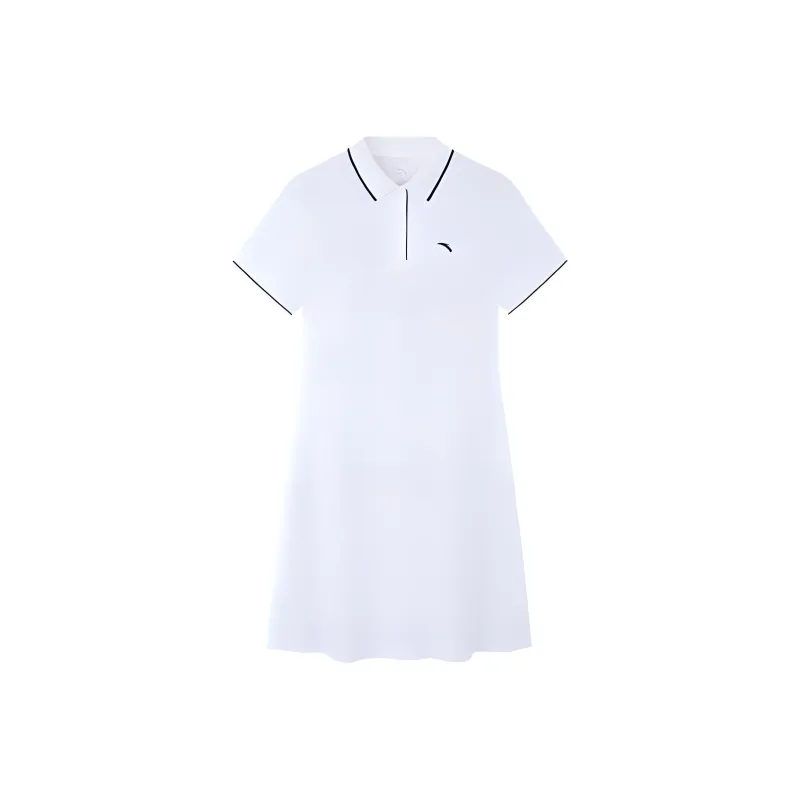 Anta Variety Training Collection Short Sleeved Dress Women's Snowflake White-0