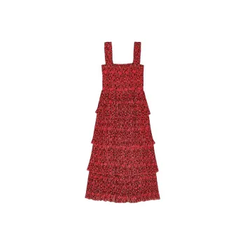 GANNI SS24 Slip Dress Women's Race Red