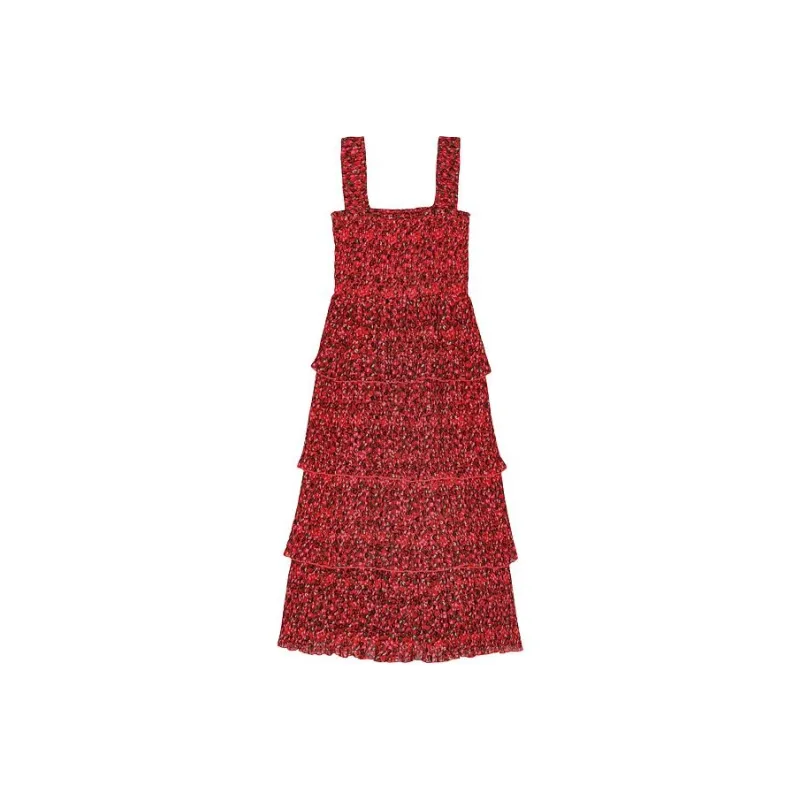 GANNI SS24 Slip Dress Women's Race Red-0