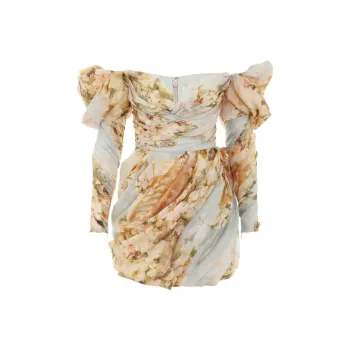 Zimmermann Luminosity Floral-print Draped Minidress