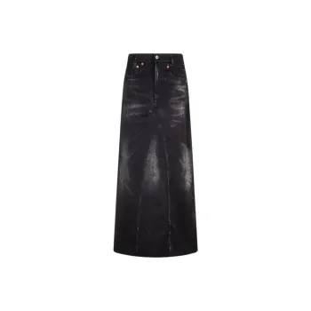 CALVIN KLEIN Denim Long Skirts Women's Black Gray