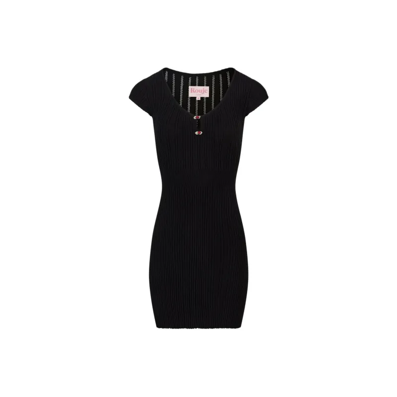 Rouje LAURENCIA DRESS Short Sleeved Dresses Women's Black-0