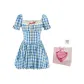 Blue Plaid Dress+Box