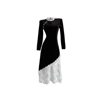 OSQ Long Sleeved Dresses Women's Black
