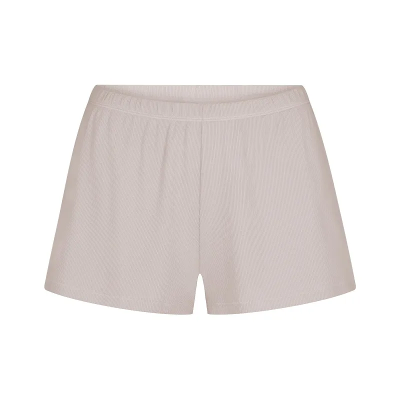 SKIMS COTTON RIB SHORT SHORT Casual Shorts Women's STONE/Stone Color-0