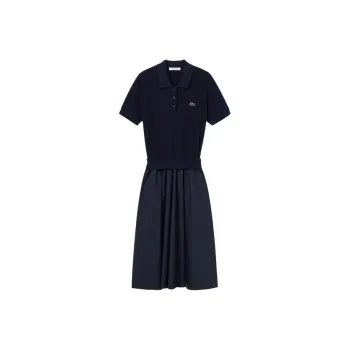 LACOSTE Short Sleeved Dress Women's 166/Navy Blue
