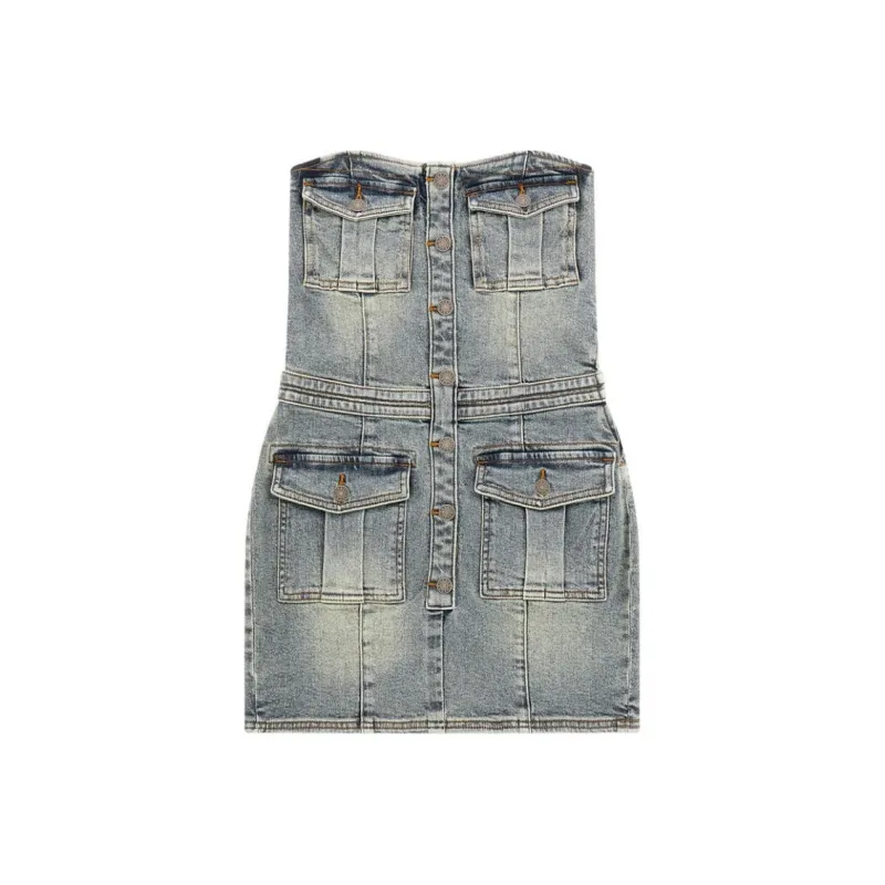 GUESS Sleeveless Dress Women's Denim Blue-0