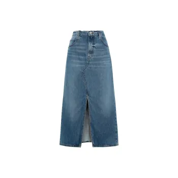 FRAME The Midaxi High Rise Midi Denim Skirt