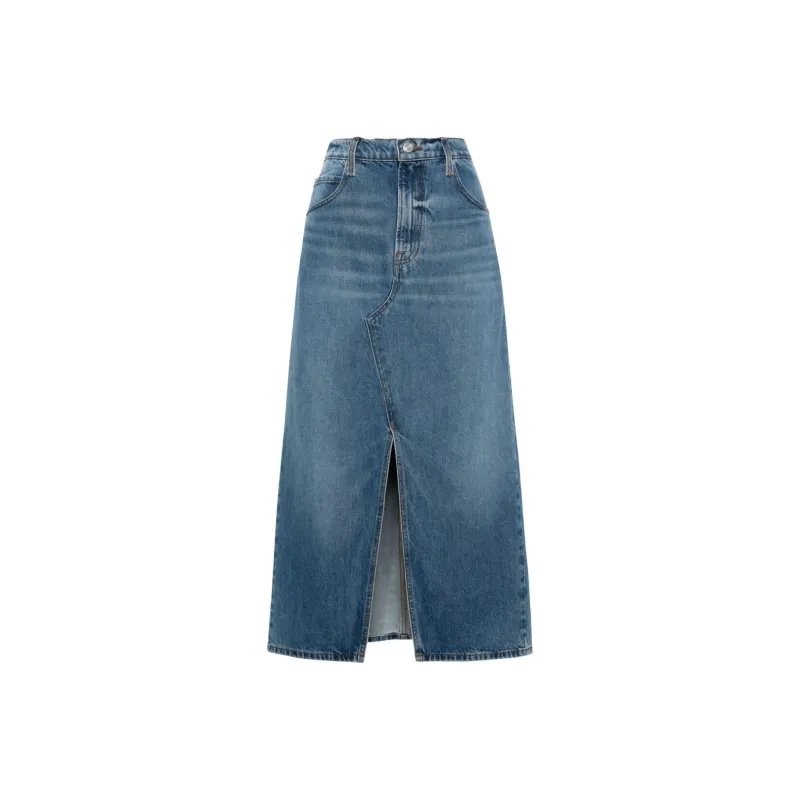 FRAME The Midaxi High Rise Midi Denim Skirt-0