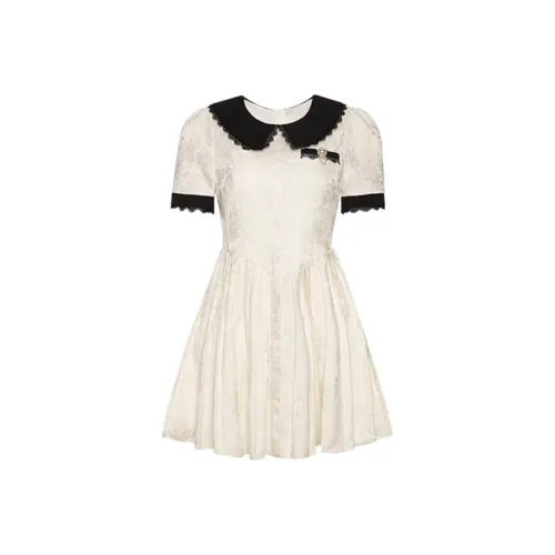 PLANE DRIFT Short Sleeved Dress Women's Apricot Dress