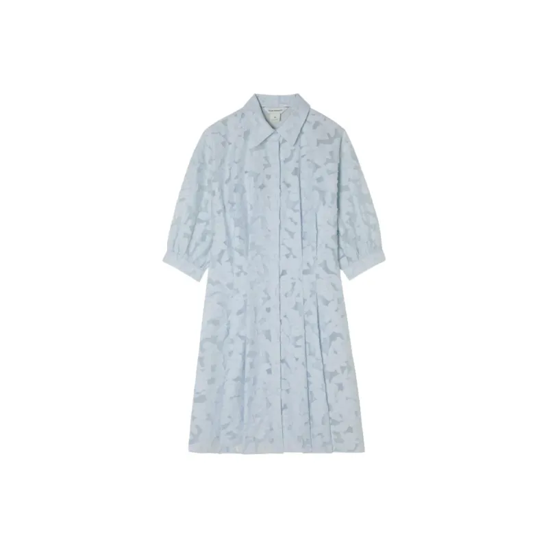 CLUB MONACO Short-Sleeved Dresses Women's Cream Blue-0