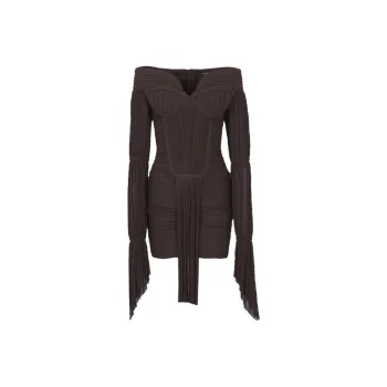 BALMAIN Long-Sleeved Dresses Women's Brown