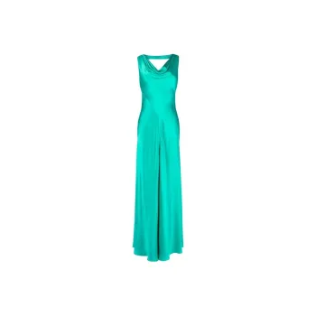 ALBERTA FERRETTI Cut Out Cocktail Satin Dress