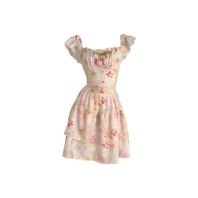 KKX Short Sleeved Dress Women's Pink-0