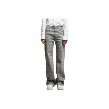 R13 Jane Jean Plaid Straight flared Jeans