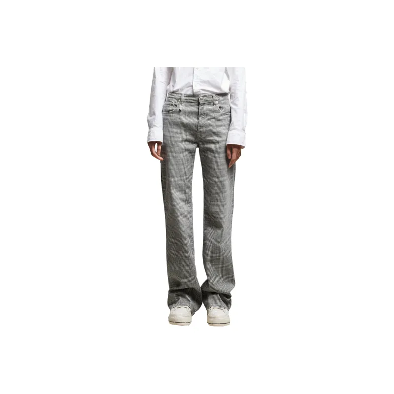R13 Jane Jean Plaid Straight flared Jeans-0