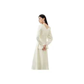 SENTUBILA Long Sleeved Dresses Women's Apricot