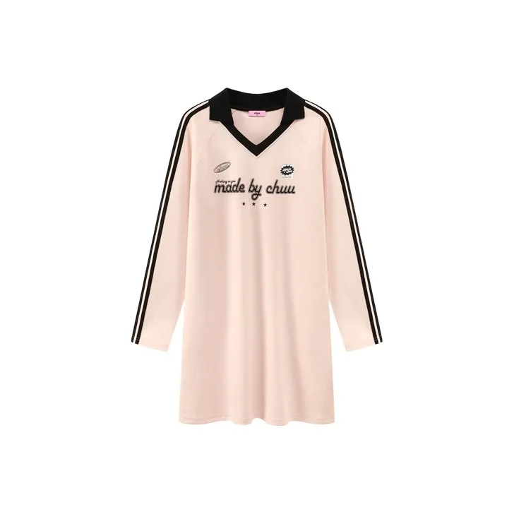 CHUU Long Sleeved Dress Women's Pink-0