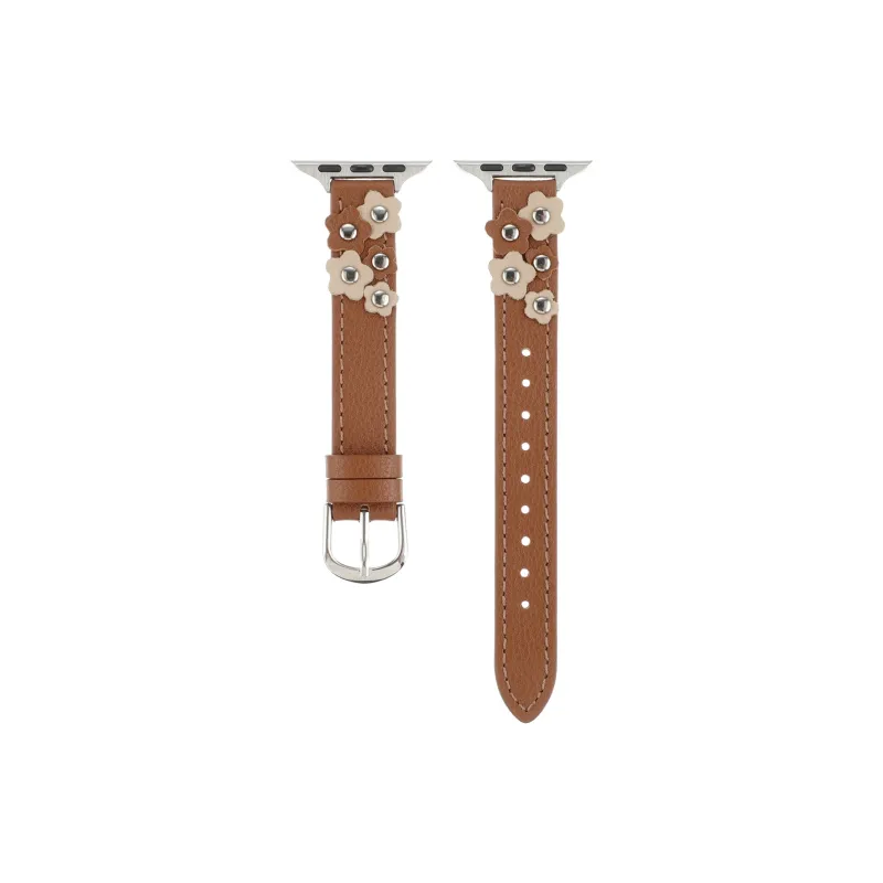 PULAISI Watch Band Apple Compatibility 190mm Cowhide Leather Material-4