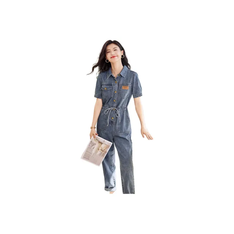 Mo Han Yi Mei Jumpsuit Women's Blue-0