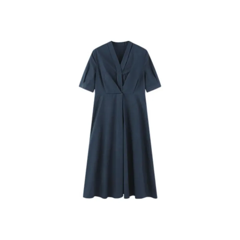 Mt Short Sleeved Dresses Women's Navy Blue-0