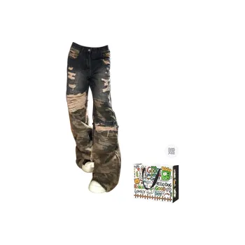 HAPG Jeans Women's Camouflage Patchwork