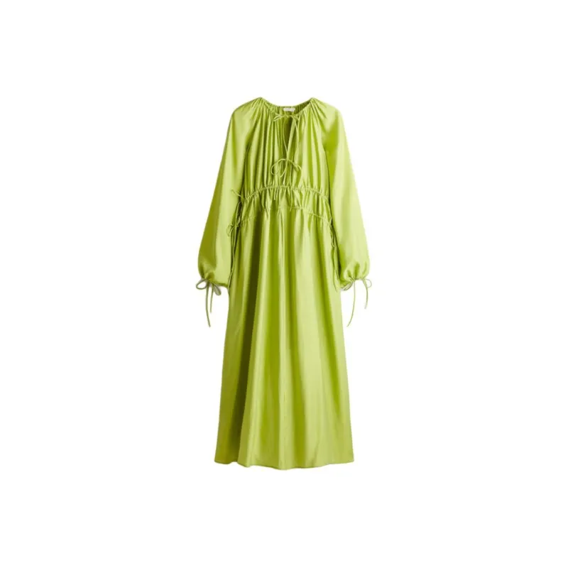 H&M Long-Sleeved Dresses Women's Lime Green-0