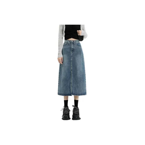 KAISER Denim Long Skirts Women's Vintage Blue