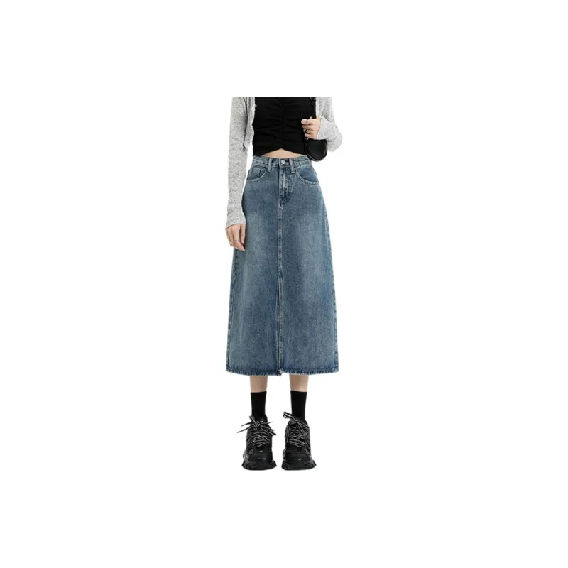 KAISER Denim Long Skirts Women's Vintage Blue-0