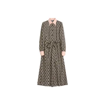 Valentino Toute La V Tied Waist Long Sleeved Dress