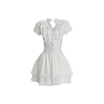 Manekniv Short Sleeved Dress Women's White