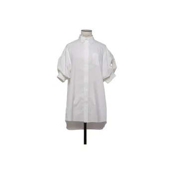 Sacai Short Puff Sleeved Mini Shirt Dress