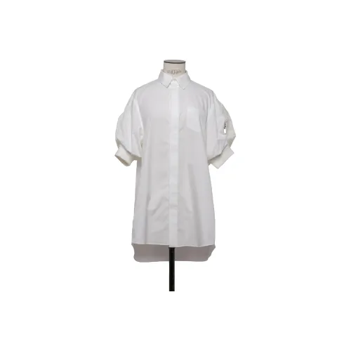 Sacai Short Puff Sleeved Mini Shirt Dress