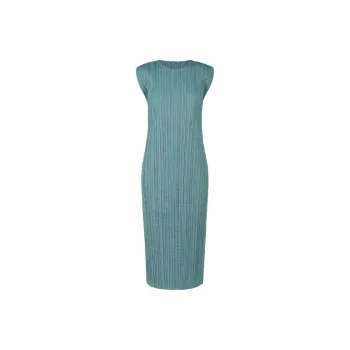 PLEATS PLEASE ISSEY MIYAKE SS24 Sleeveless Dress Women's Turkey Green