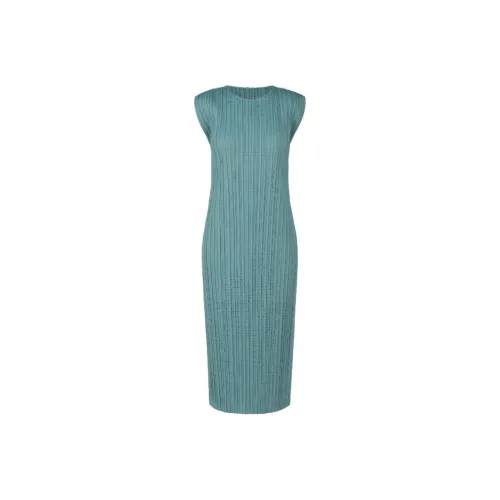 PLEATS PLEASE ISSEY MIYAKE SS24 Sleeveless Dress Women's Turkey Green