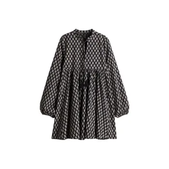 H&M Long Sleeved Dresses Women's Black/Pattern