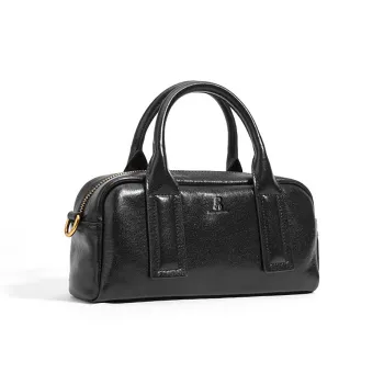 ROBERTA DI CAMERINO Cow Leather Shoulder Bag, Crossbody Bag, Handbag Women's Black/Milkshake White