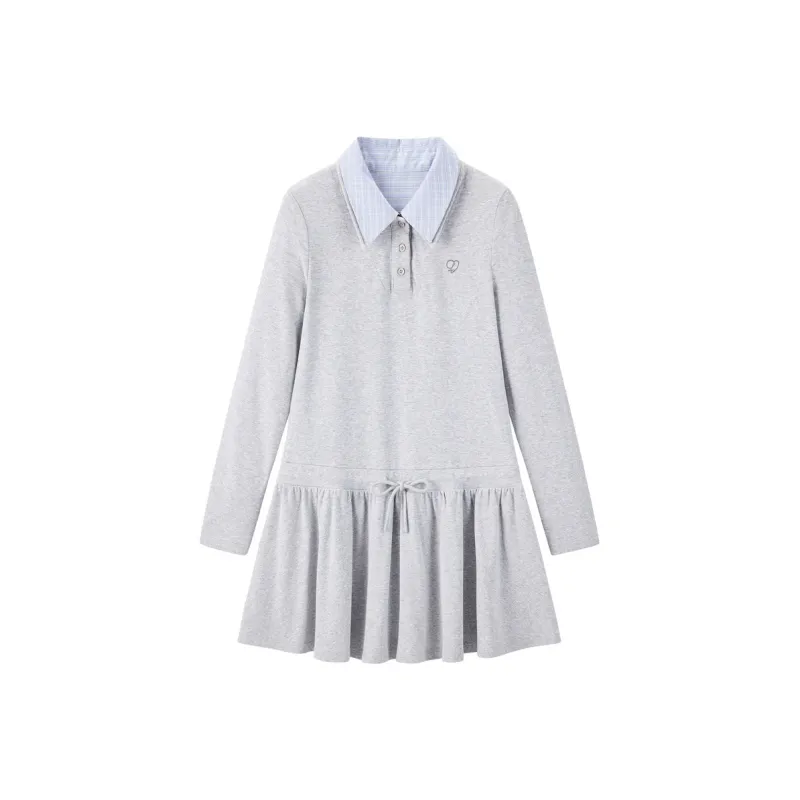 LEDIN Long Sleeved Dress Women's Lunar Rock Gray-0