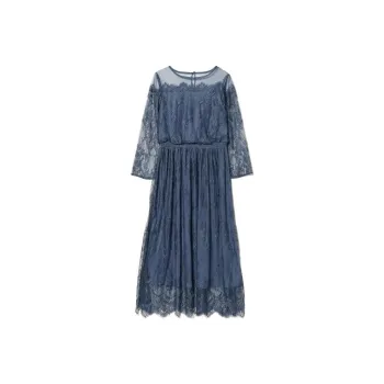 Beams Long Sleeved Dress Women's Blue