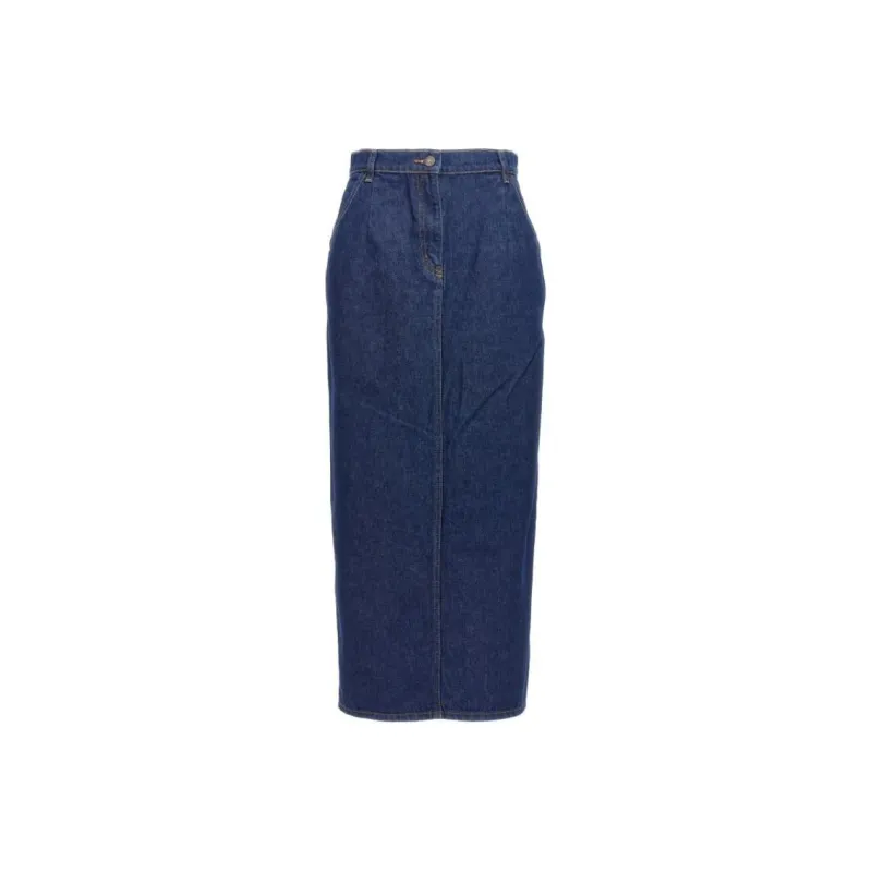 Magda Butrym High Waist Long Denim Skirt-0