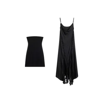 Ouyang Slip Dresses Women's Black