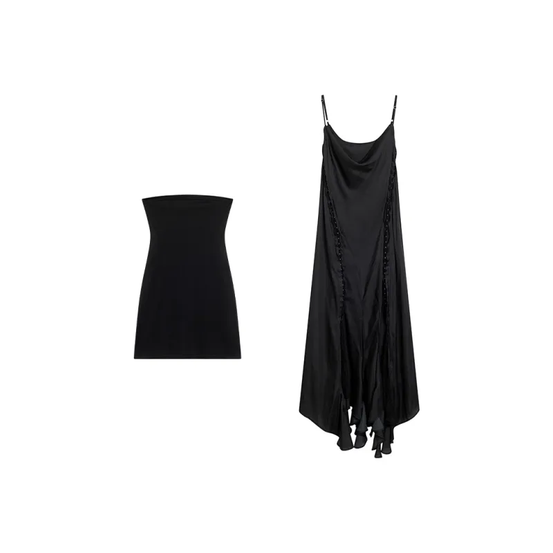 Ouyang Slip Dresses Women's Black-0