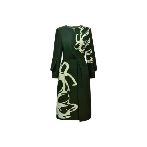 DIFFIE RIEGER Long-Sleeved Dresses Women's Emerald Green