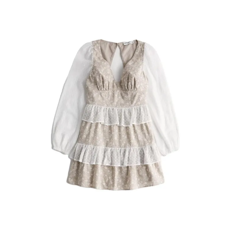 Hollister Long-Sleeved Dresses Women's Light Brown-0